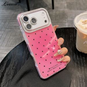 Glitter Diamond Polka Dots Case for iPhone 17 16 15 Pro Max 14 Plus 12 13 11 Air Bling Camera Protector Colorful Acrylic Cover