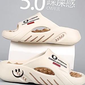 MenS Summer Outdoor Slippers Foot Massage CoupleS Coconut Slippers Non-Slip Soft Sole Size 47 Slip-On Sandals