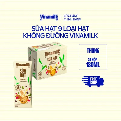 Thùng 24 hộp 180ml Sữa 9 loại hạt Không Đường Vinamilk