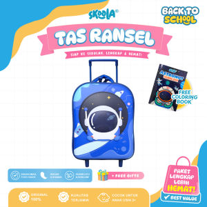 Skoola Tas Anak Trolly Sekolah PAUD TK Laki Laki Astronot - Movin