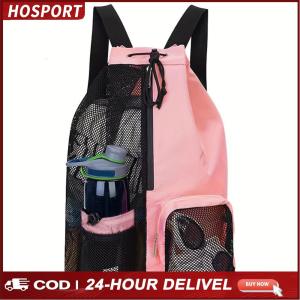 Thickened Mesh Drawstring Backpack for Men Sports Basketball Bag for Training Equipment Versatile and Stylish
