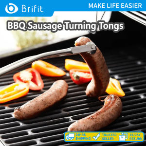 Brifit Kẹp xúc xích bằng thép không gỉ Kẹp nhà bếp có tay cầm dài để nướng và lật Kẹp xúc xích Butler Kẹp nhà bếp bằng thép không gỉ để biến rau thịt bít tết thịt xông khói