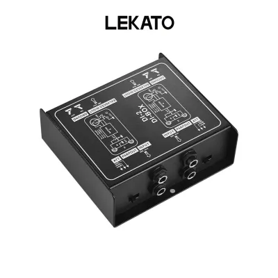LEKATO Passive DI Box For Guitar And Bass 2 Channel Low Noise Audio Converter Instrument Direct Box