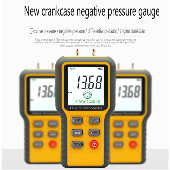 Digital Manometer,Handheld HVAC Manometer,Dual-Port Manometer Gas ...