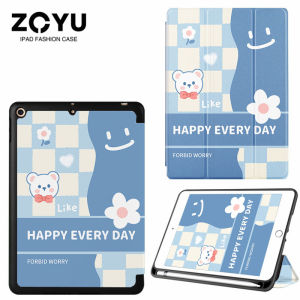 ZOYU iPad Case Cartoon Cute TPU Silicone soft Case for iPad 2020 Pro11 Pro 12.9 2021 iPad mini 5 Pro 10.5 Air 3(2019) Air 4 iPad 10.2 7th 8th 9th gen 5th 6th 2017 2018 Cover with Pencil Holder Auto Sleep/Wake Anti-drop Honeycomb cooling back cover kids