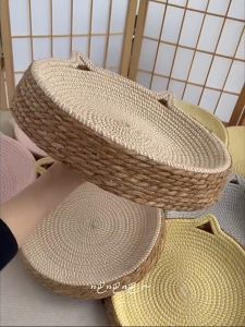 Aikenn Rattan Woven Pet Nest Scratch Resistant Bite Proof All Season Semi Enclosed Cat Bed Sarang Haiwan