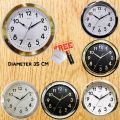Jam Dinding Quartz Besar Jumbo Elegan Aestetik Mewah Silver Gold Chrome Kamar Ruang Tamu 35cm Dekko. 