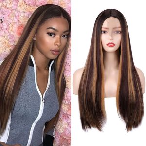 Clearance Sale: Heat Resistant & Natural Looking Synthetic Wig 26 Inch Blonde Highlights