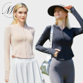 S-L Korean Style Women Protection Clothing Anti-UV Running Jacket Cool Long Sleeves Zipper Ice Silk. 