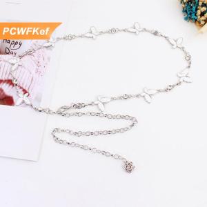 【PCWFKef】 Hợp Thời Trang Bướm Trang Trí Kim Loại Chuỗi Vành Đai Có Thể Điều Chỉnh Thanh Lịch Mỏng Cơ Thể Eo Chuỗi Ăn Mặc Áo Len Mặt Dây Chuyền Trang Trí Vành Đai Quà Tặng