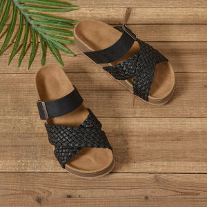 [Free Shipping] 2026 WomenS Platform Sandals Roman Style Fashionable Cross-Strap Design Outdoor Slippers Beach Platform Sandals Height-Increasing