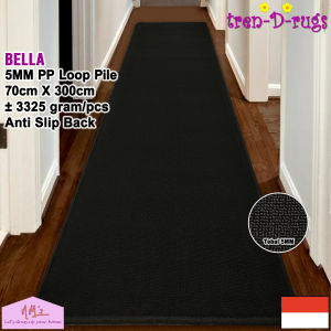 Tren-D-rugs Karpet permadani polos estetik modern bulu alas lantai lorong runner koridor lobby hotel panjang anti slip minimalis 70 cm x 300 cm - NMs
