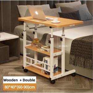 Adjustable Height Lifting Table with Wheel Bedside Laptop Table Portable Movable Computer Table Side Table