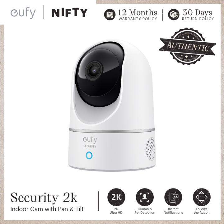 eufy by Anker Security Indoor Cam Pan & Tilt, Indoor Security Camera, CCTV Camera, Plug-in Security Indoor Camera, Wi-Fi, IP Camera, 2K Resolution, Night Vision, Pet Detection, Two Way Audio, Mobile Alerts, 360°, 24/7 recording, Smart Home Securit