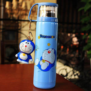 Physical Fitness Cartoon Cat Doraemon Thermos Cup Water Bottle Portable Stainless Steel Girls Pendant Adorable Cup Fashion Korean New Arrival