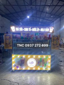 Tổng hợp mẫu xe 1m4 bán trà sữa nước ép ăn vặt giá rẻ tại thành phố Hồ Chí Minh chữ nổi sáng đèn Tân Ngọc Châu 0937272899