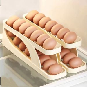 Crisper Box Take an Egg Durable Egg Holder Bracket Automatic Egg Roller Dustproof Multifunction