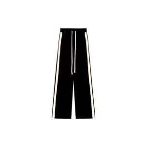 TIMIQLO Mens Handsome Design Black Loose Pants Korean Style Casual pants
