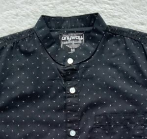 Anyway Kemeja Pendek Koko Black Motif 483