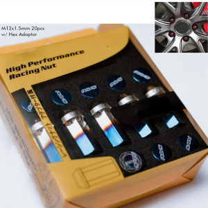Rays Steel HYPER Wheel Lugnuts Titanium M12 x 1.5mm 20pcs w/ Hex Adaptor(titanum)