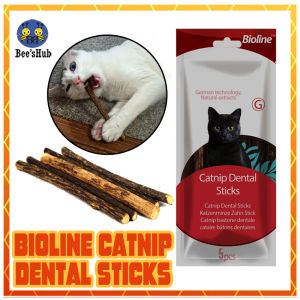 (VARIATION) Bioline Catnip Dental Sticks 5pcs Anti-tartar Catnip Sticks Cat Treats Cat Snacks