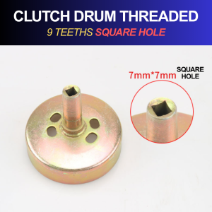 TD40 Clutch Drum Threaded for Kawasaki TD40 2 stroke Grass Cutter Brush Cutter Spare Parts Clutch Drum Clutch Bell Spline Type for GX35 AK35 TD40 EC04 CG411 Engine Grass Brush Cutter BBA Clutch Drum 9 Teeth for 2-Stroke & 4-Stroke Grasscutter