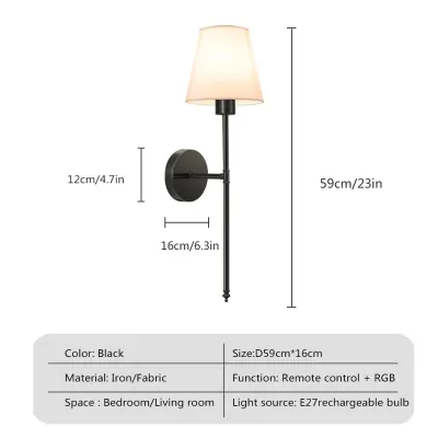 Battery Operated Wall Lamp Gold Rechargeable Wall Lights with Bulb10 Colors Wireless Wall Lamps for Bedroom Living Room
