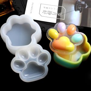 แม่พิมพ์ซิลิโคน กล่อง เก็บของ อุ้ง เท้า แมว น่ารัก มีฝาปิด (04DY111)