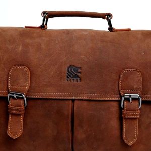 Tas Laptop Selempang Pria Bahan Kulit Sapi Asli Crazy Horse Original Branded Fashion Cowok Terbaru Kekinian