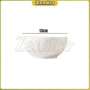 ZEO Pumpkin Shaped White Ceramic Tableware Minimalist Style Household Rice Bowl Fruit Salad Plate 1Pc