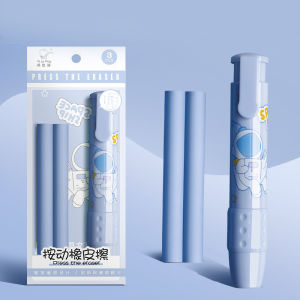 Cartoon Cute Eraser Retractable Pressable Eraser kid Pen Type Eraser Creative Pencil Press No Trace Debris-Free