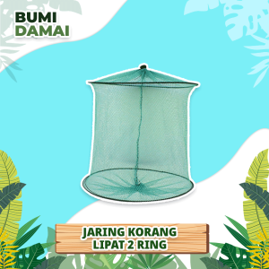 Bumi Damai Jaring Korang Ikan 2 Layer Ring Keramba Koja Wadah Tempat Tampung Bulat Lipat Pancing Tangkapan Udang Kepiting Lobster Fishing Net Foldable