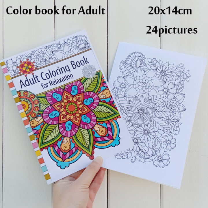 24 Images Coloring Book for Adults Painting Drawing Pages 20x14cm