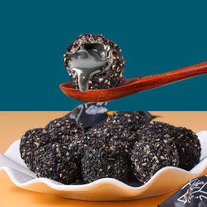 Black Sesame Balls Healthy Snacks Burst Black Sesame Chocolate Lava Filling Snack 150g / Box
