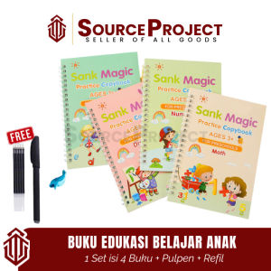 1 Set isi 4 Buku Edukasi Belajar Menulis Membaca Untuk Anak | Source Project