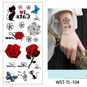 [𝚂𝚝𝚎𝚊𝚍𝚢𝙸𝙽𝙺] Color Tattoo Sticker Waterproof | Butterfly Rose Mythical Creature Eagle Fox | Makeup Event Festival Party |