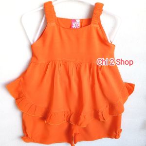 Đồ bộ tole lanh bé gái C2H06 quần áo trẻ em sơ sinh áo sát nách quần áo trẻ em dưới 3 tuổi đồ bộ mặc nhà giá rẻ thoáng mát