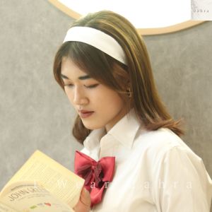 [ HAGGYO ] YEOPPO KARET HEADBAND - Bando Kerut Korea Aksesoris Rambut Bahan Satin