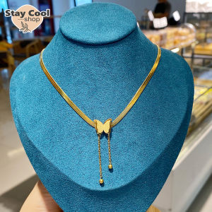 Kalung Titanium Rose Gold Liontin Kupu Kupu Model Terbaru 2024 / Kalung Wanita / Accesories Wanita Kalung Titanium Anti Karat selamanya / COD