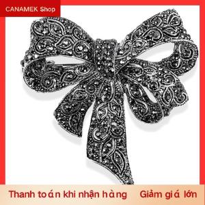 CS Pha lê Rhinestone Bow Trâm pin phụ nữ áo sơ mi cổ áo lớn Bowknot Trâm đồ trang sức