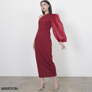Dress One Shoulder Organza Dress/ Dress wanita/ Murah