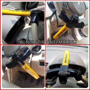 Kunci Stir Mobil Anti Maling Model T CH830 Bahan Full Besi Lapis Karet Kuat Pengaman Setir MSV