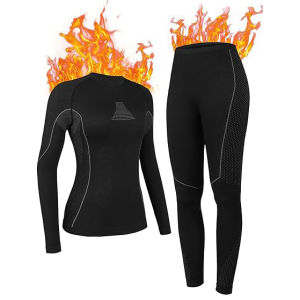 Charmo Womens Thermal Underwear Top and Bottom Sets Women Long Johns Warm Base Layer for Cold Weather