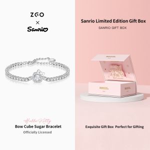 ZGO x Sanrio Hello Kitty Bracelet Womens Ornaments Light Luxury Niche Exquisite Christmas Gift With 6003