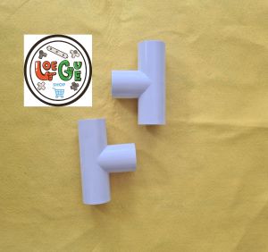 Konektor fitting Tee pipa PVC warna Putih & abu-abu ukuran mulai 1/2" 3/4" & 1 inch atau 22  26 & 32 mm