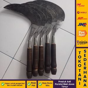 Arit Super Khas Jawa Sabit Gagang Kayu Pemotong Rumput Tanaman Padi