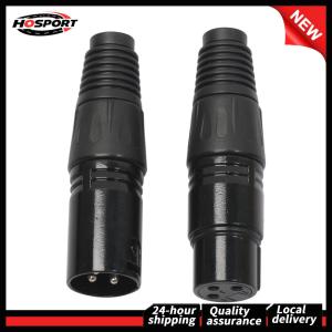 【HOSPORT】 ไมโครโฟน 5pairs ตัวผู้และตัวเมียปลั๊กสีดำ 3pin XLR สัญญาณเสียงการเข้าถึงสายเคเบิลการแทนที่ปลั๊กสำหรับอุปกรณ์เสียง