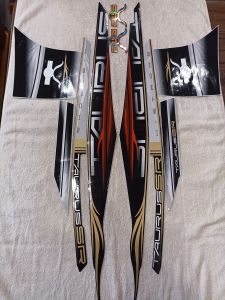 Bộ tem decal dán xe máy Yamaha Taurus SR màu bạc zin thái siêu đẹp