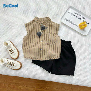 Bộ Sát Nách Kẻ Sọc Cho Bé Trai BECOOL Chất Đũi Tơ Cực Mát Cho Bé Từ 10-27kg