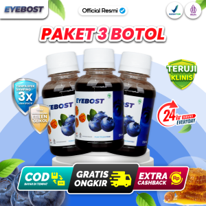Paket Trio Eyebost Vision Care - Suplemen Mata Sehat dengan Ekstrak Biji Bilberry & Madu Hutan